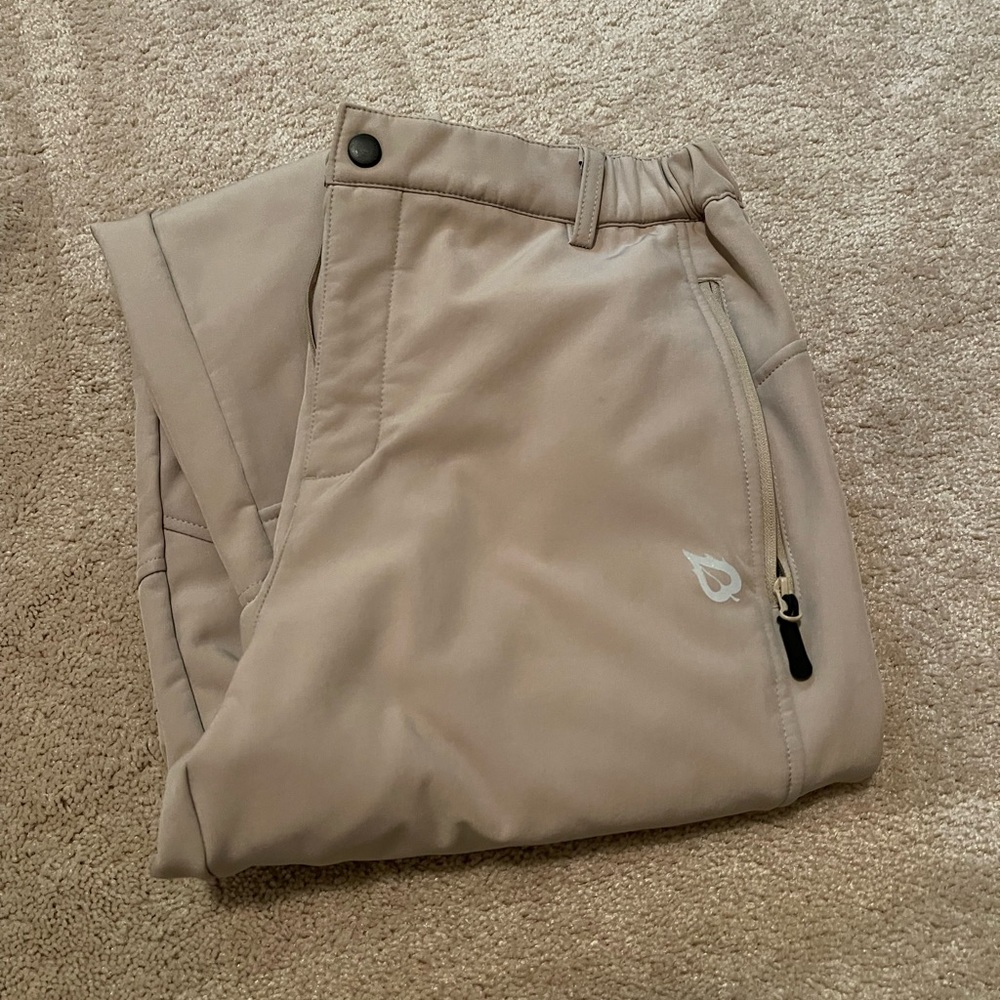 L, Hiking Pants Fleece Lined Waterproof Cold Weather insulated
